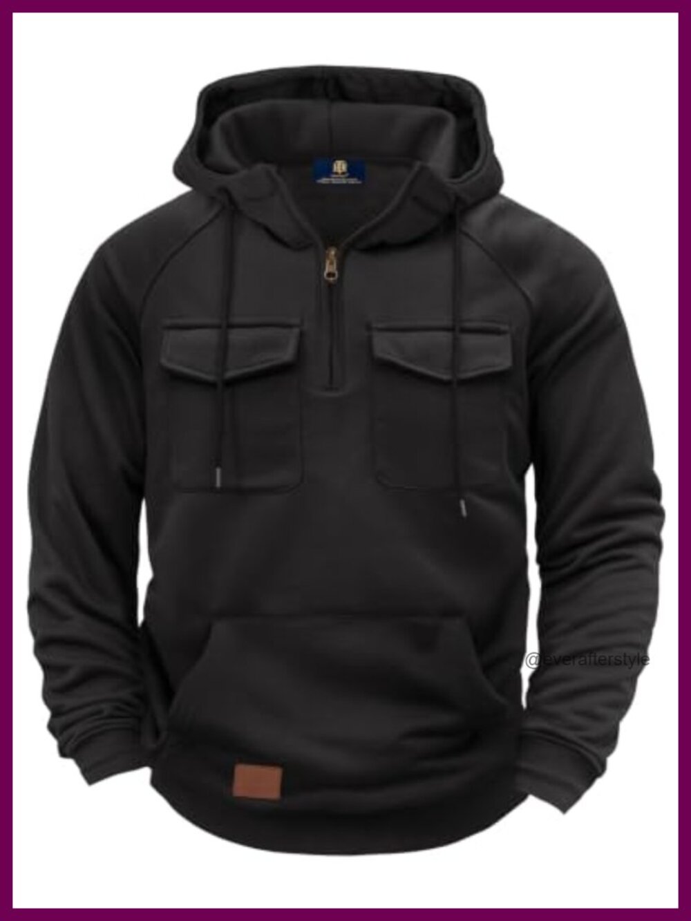 Quarter Zip Hoodie Sweatshirt Cargo Tactical Pullover with Pockets
